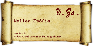 Waller Zsófia névjegykártya